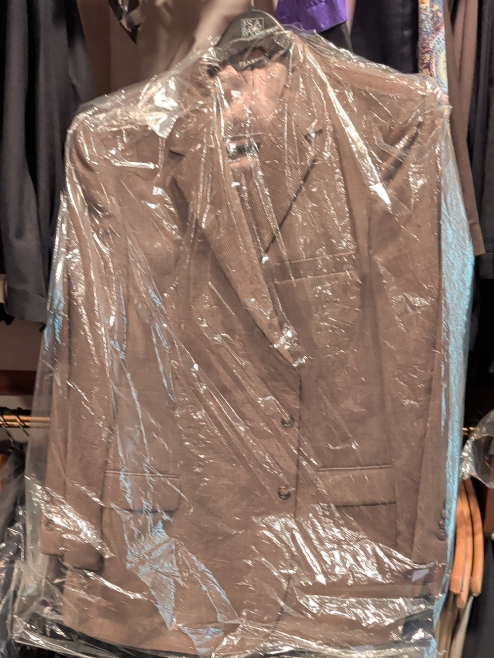 Jos. A. Bank Brown Small Check Blazer Freshly Dry Cleaned.
